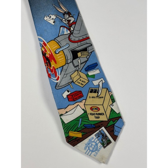 Vintage 1997 Looney Tunes Bugs Bunny Tie Stamp Collection ACME - Picture 2 of 5